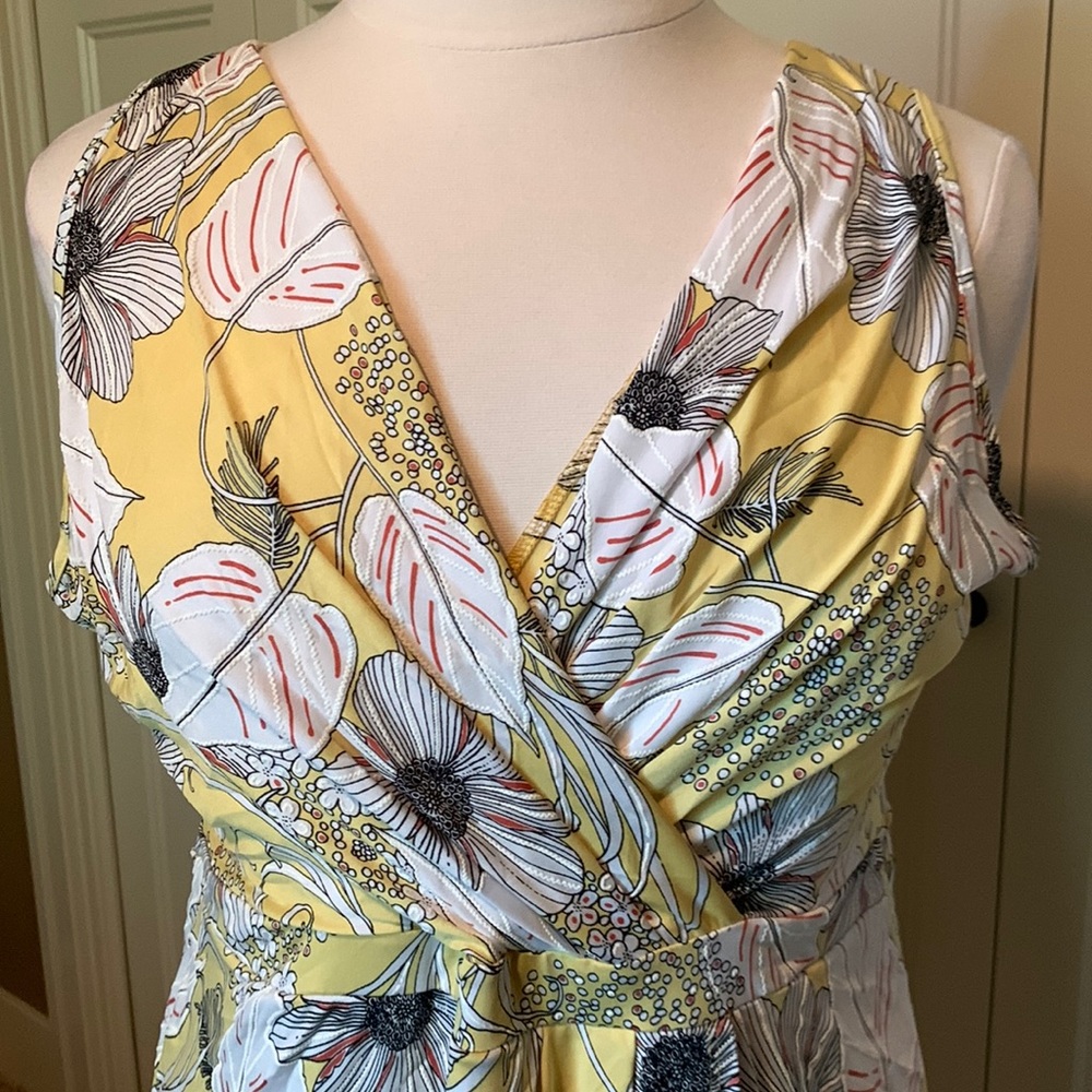 Blue Leopard Brand Yellow and White Dress Size 3X NWT